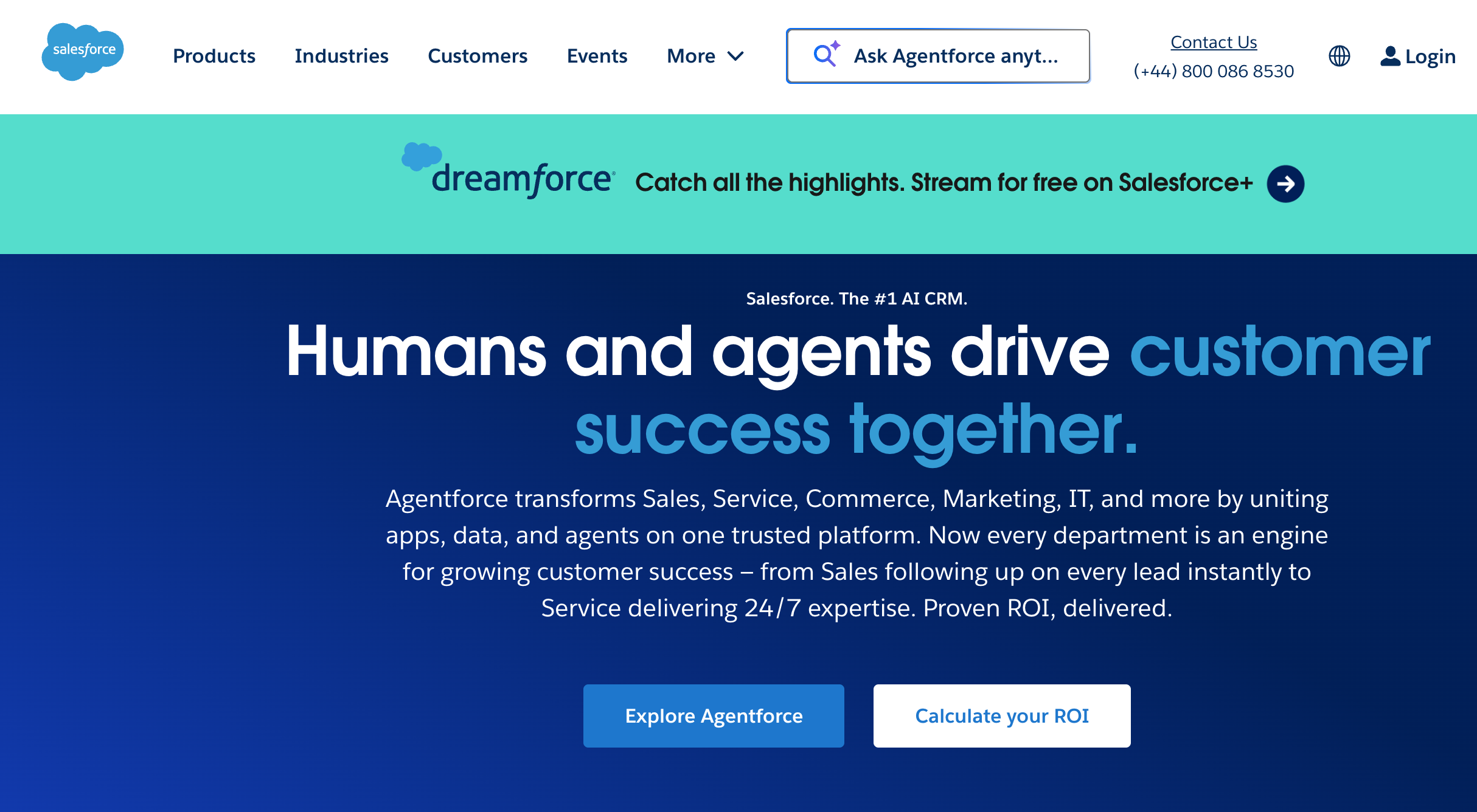 Screenshot Salesforce Website